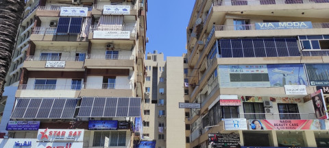 Solar panels on balconies in Beirut