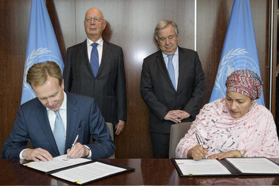 UN and WEF Sign MOU on Strategic Partnership Framework