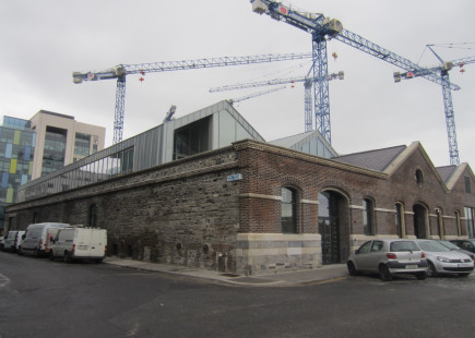 Airbnb’s Dublin offices are built within the existing fabric of a former warehouse.
