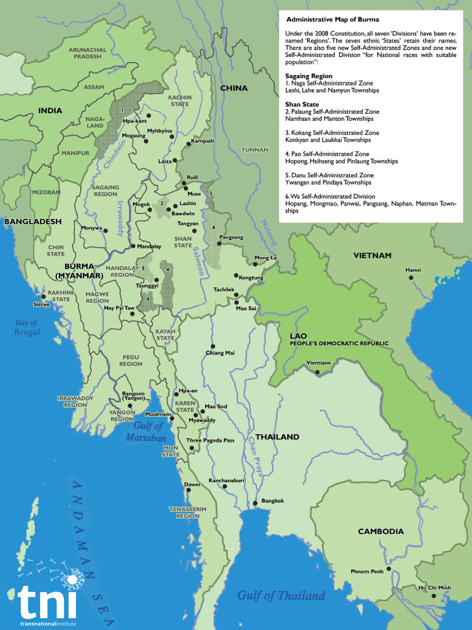 Administrative map  of Myanmar Transnational Institute